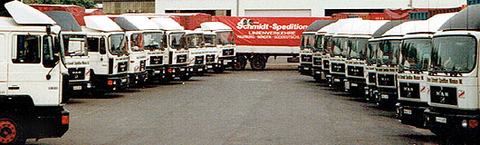 LKW-Flotte der Bruno Schmidt Spedition 1990